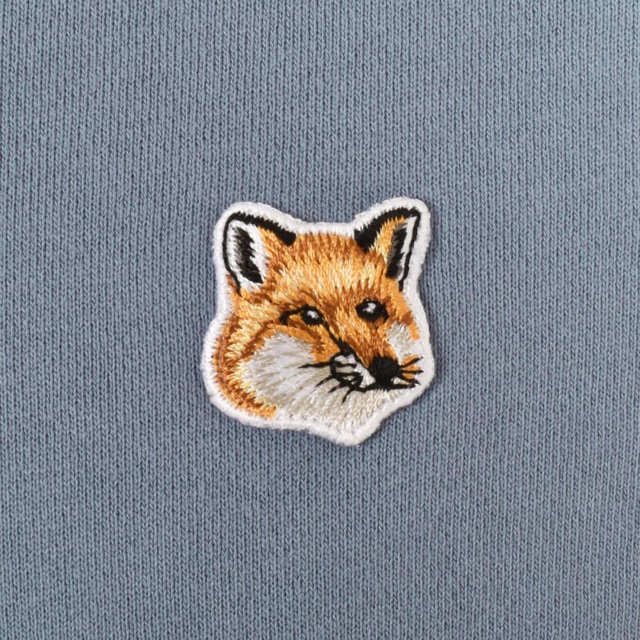 Maison Kitsune Fox Head Patch Hoodie Blue